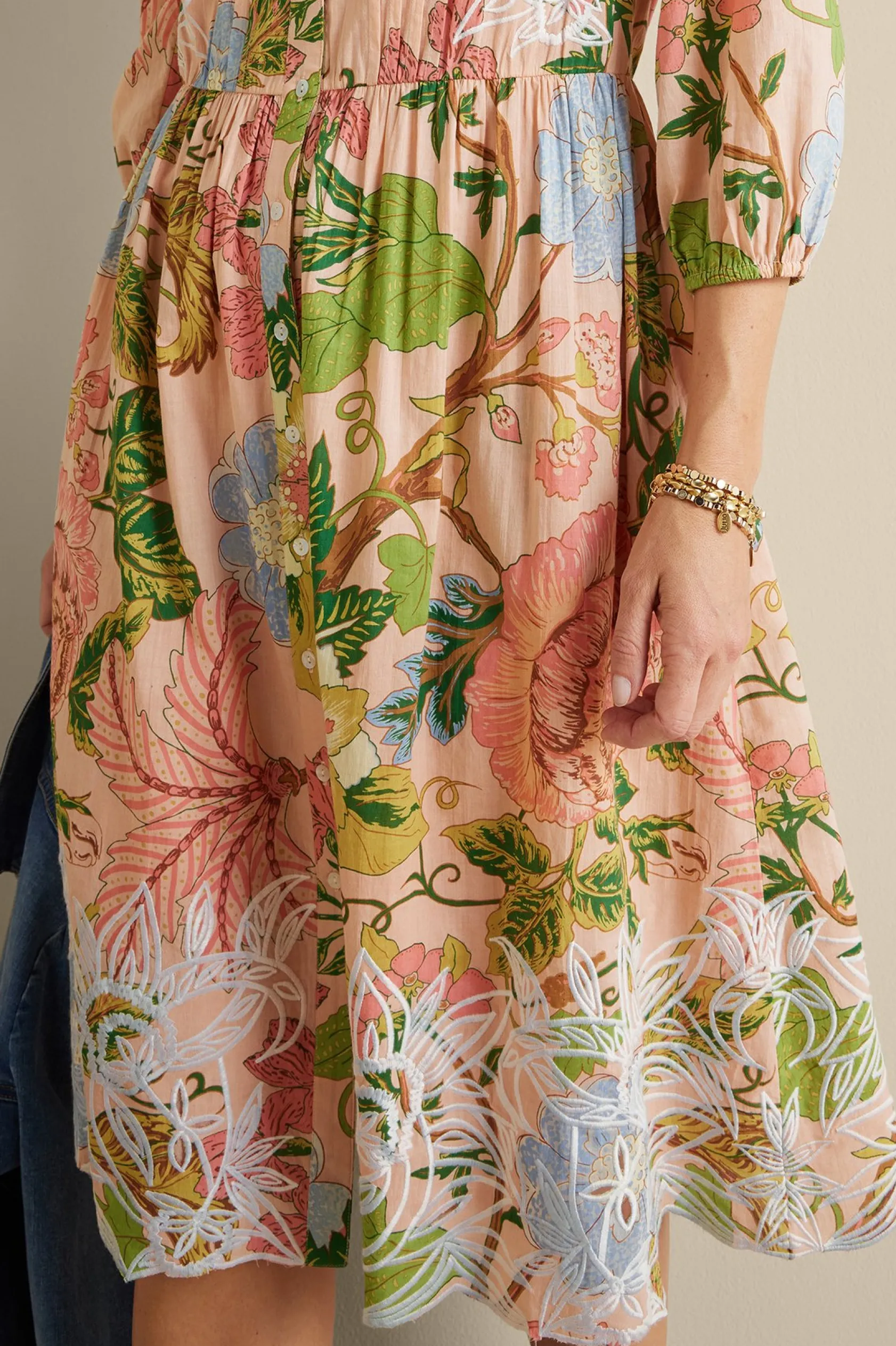 Soft Surroundings Bellicia Embroidered Midi Dress