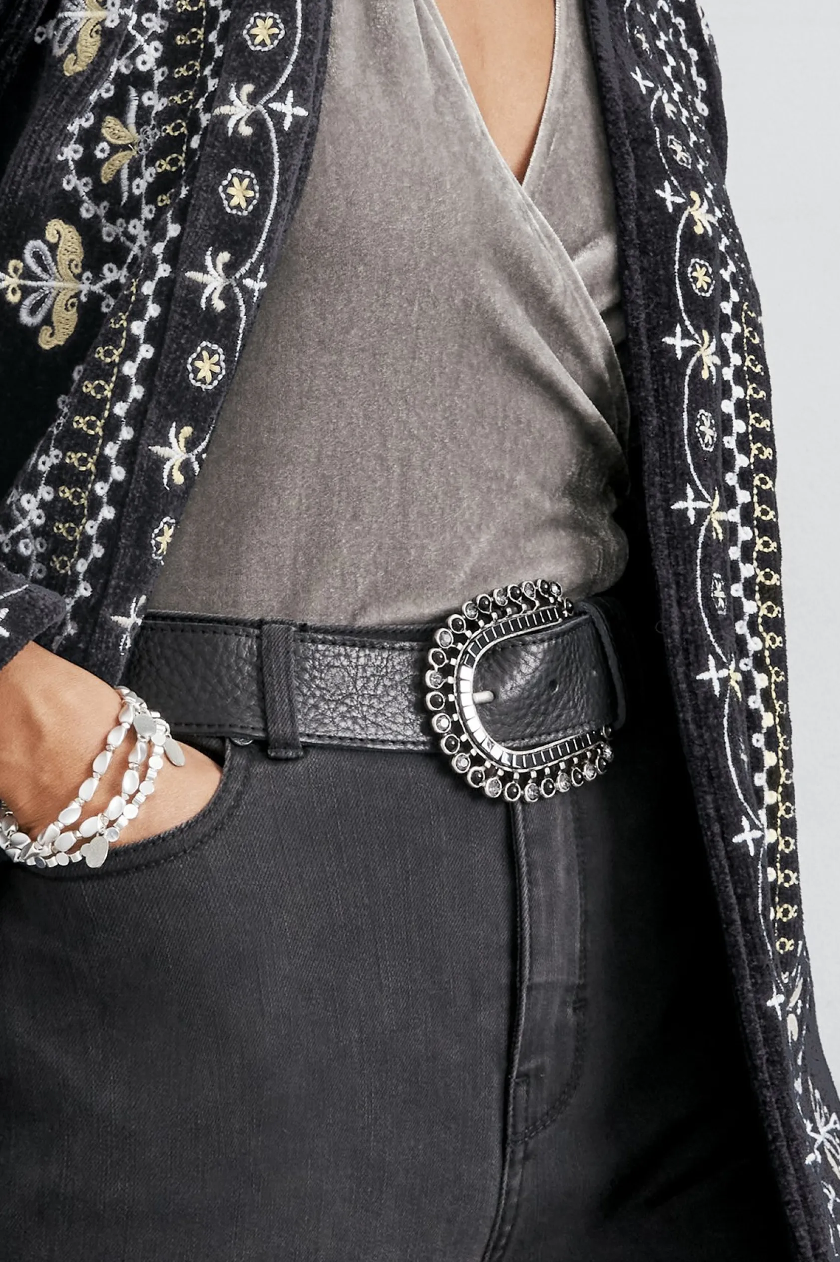 Soft Surroundings Dolly Embellished Buckle Belt