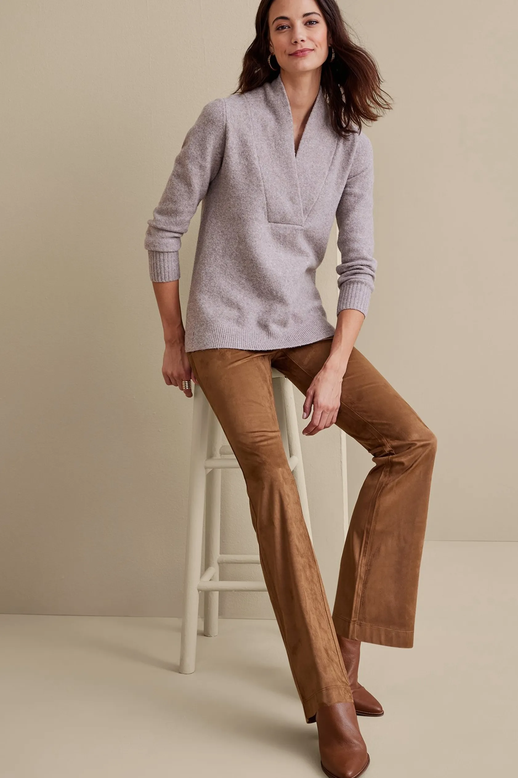Soft Surroundings Faux Suede Bootcut Pants