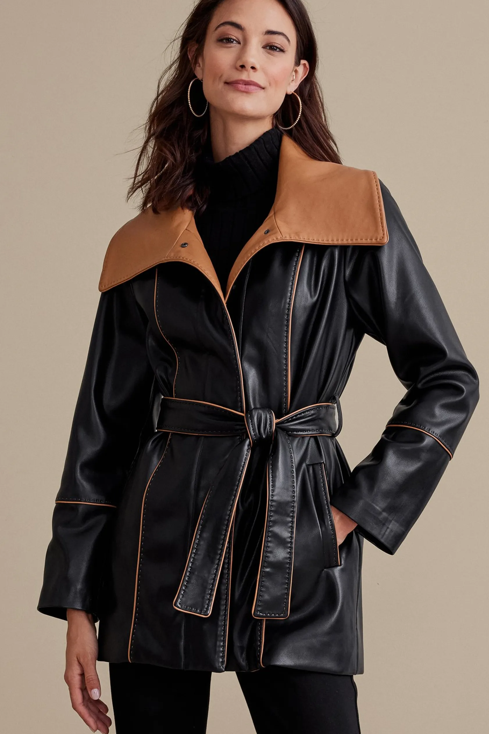 Soft Surroundings Lausanne Faux Leather Jacket