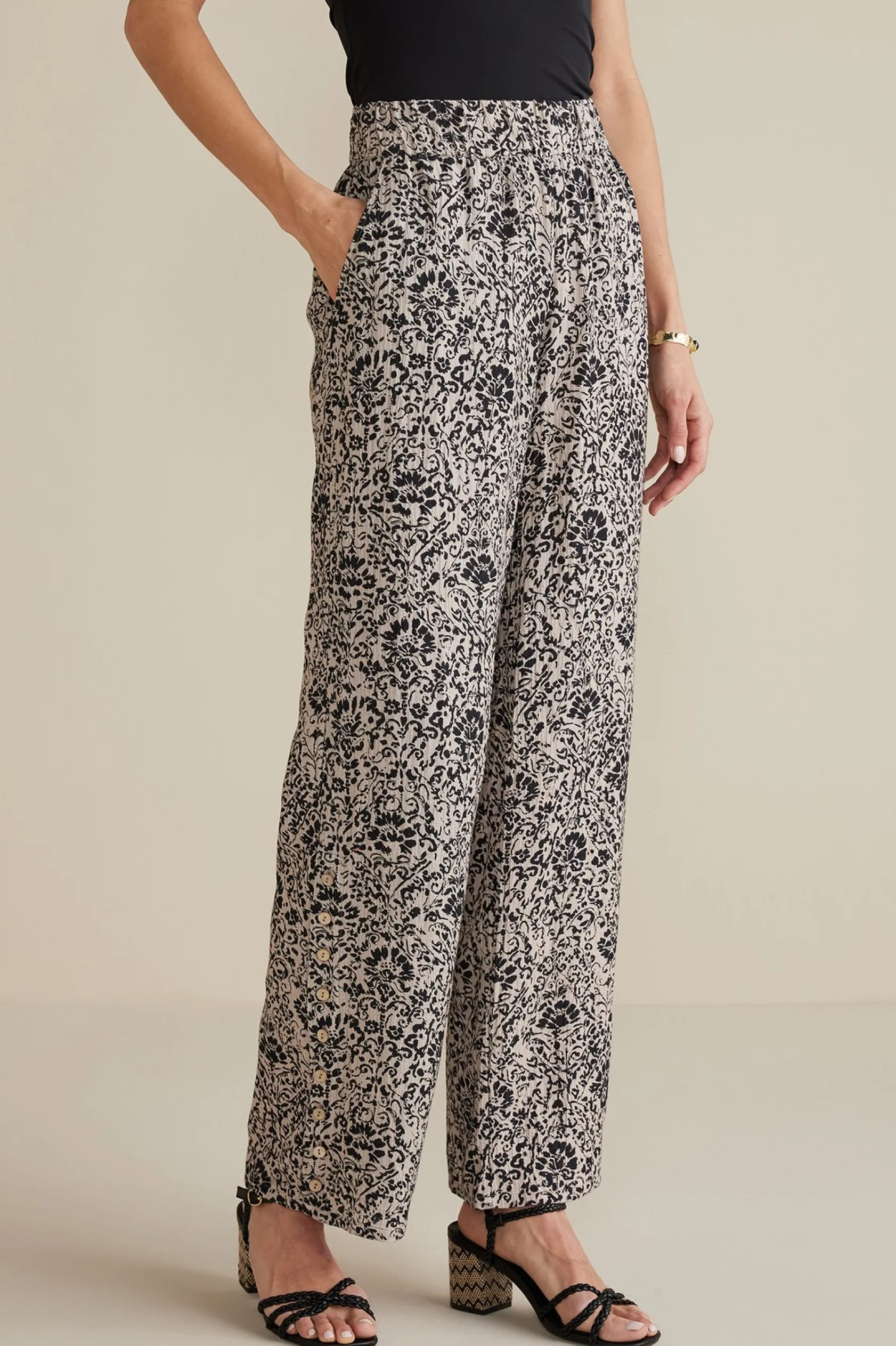 Soft Surroundings Oceo Gauze Wide-Leg Pants