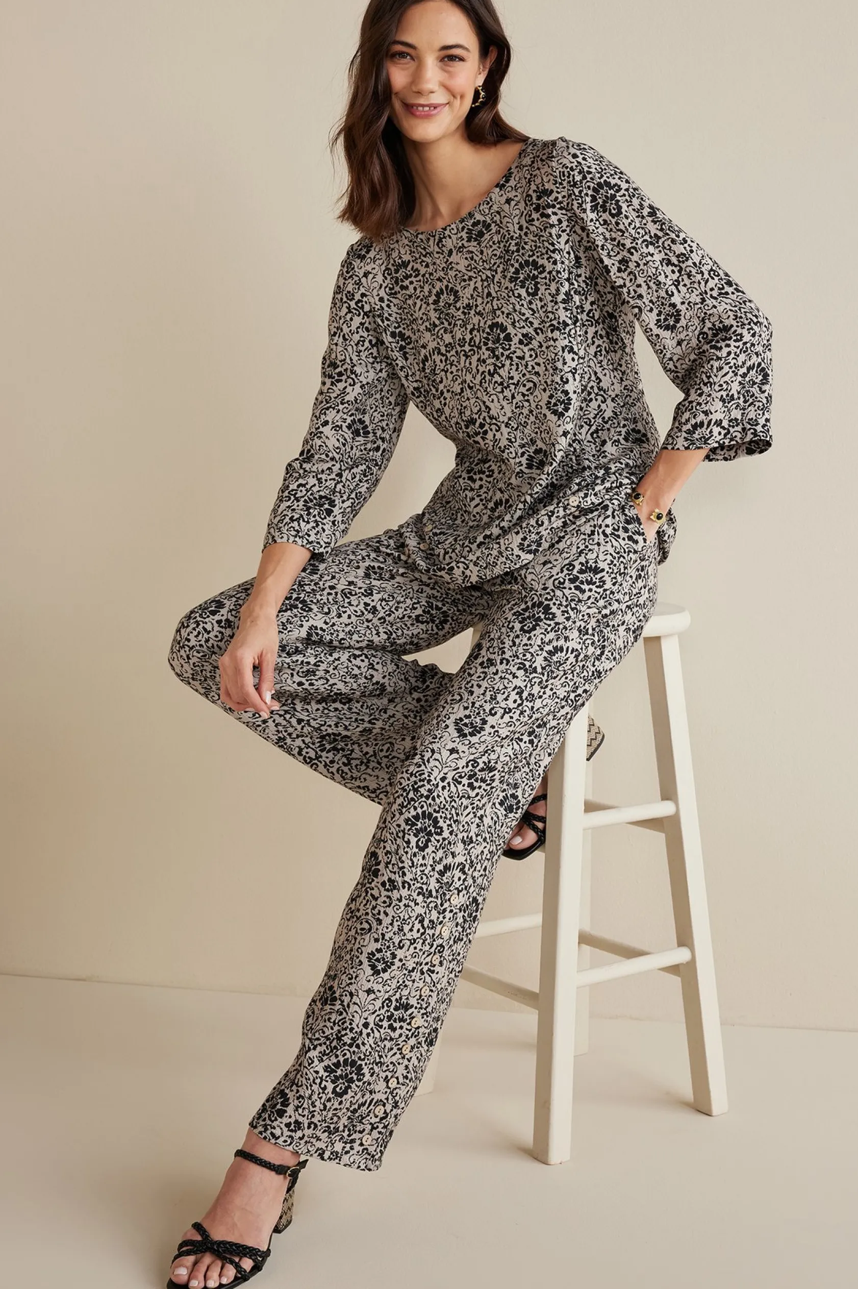 Soft Surroundings Oceo Gauze Wide-Leg Pants