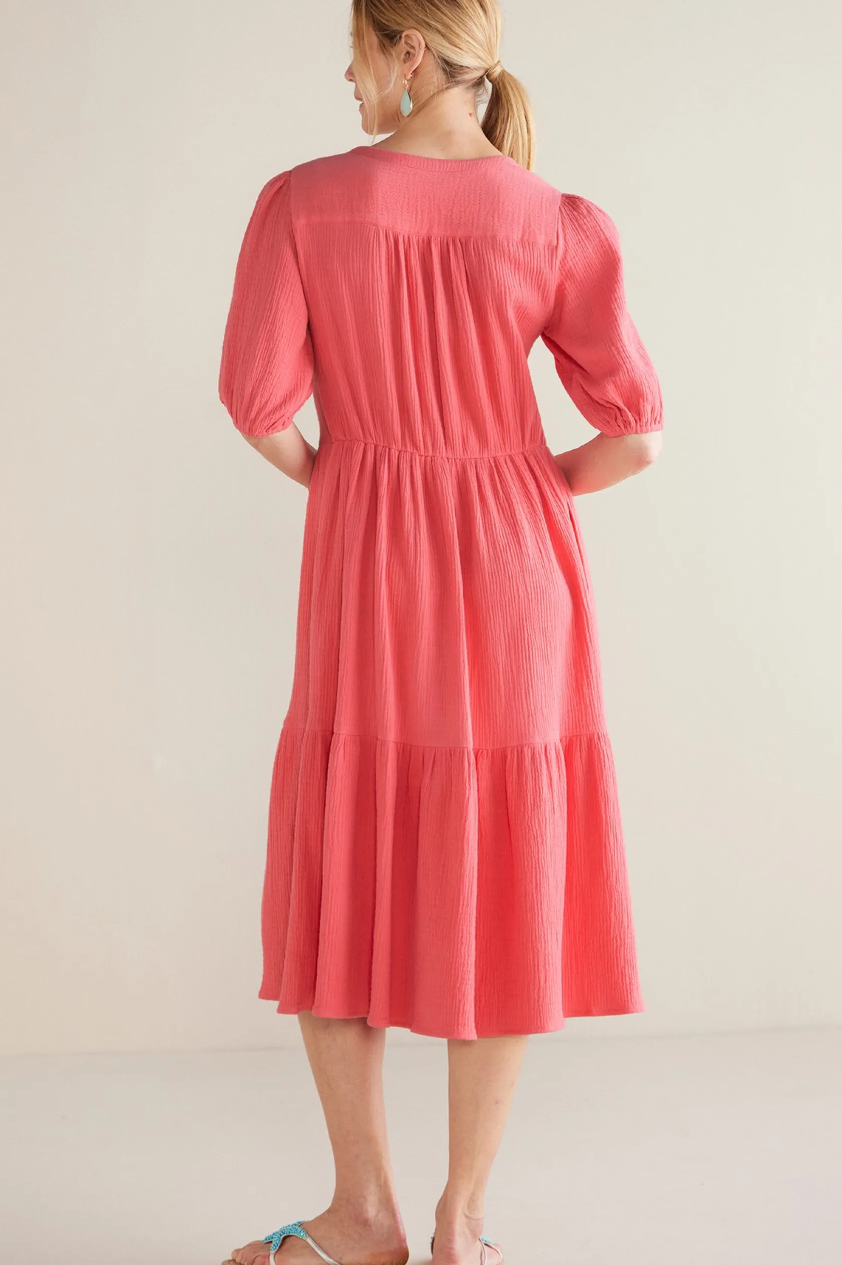 Soft Surroundings Petites Arielle Gauze Midi Dress