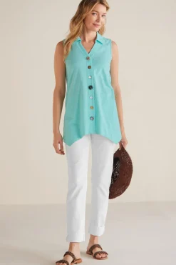Soft Surroundings Petites Danielle Button Tank