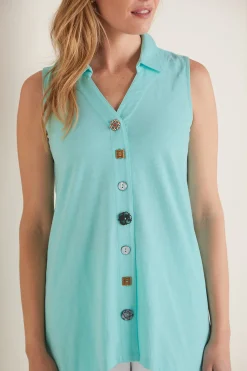 Soft Surroundings Petites Danielle Button Tank