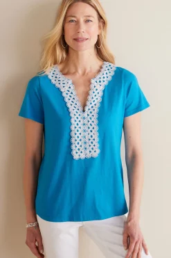 Soft Surroundings Petites Kaitlyn Embellished Knit Tee