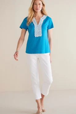 Soft Surroundings Petites Kaitlyn Embellished Knit Tee