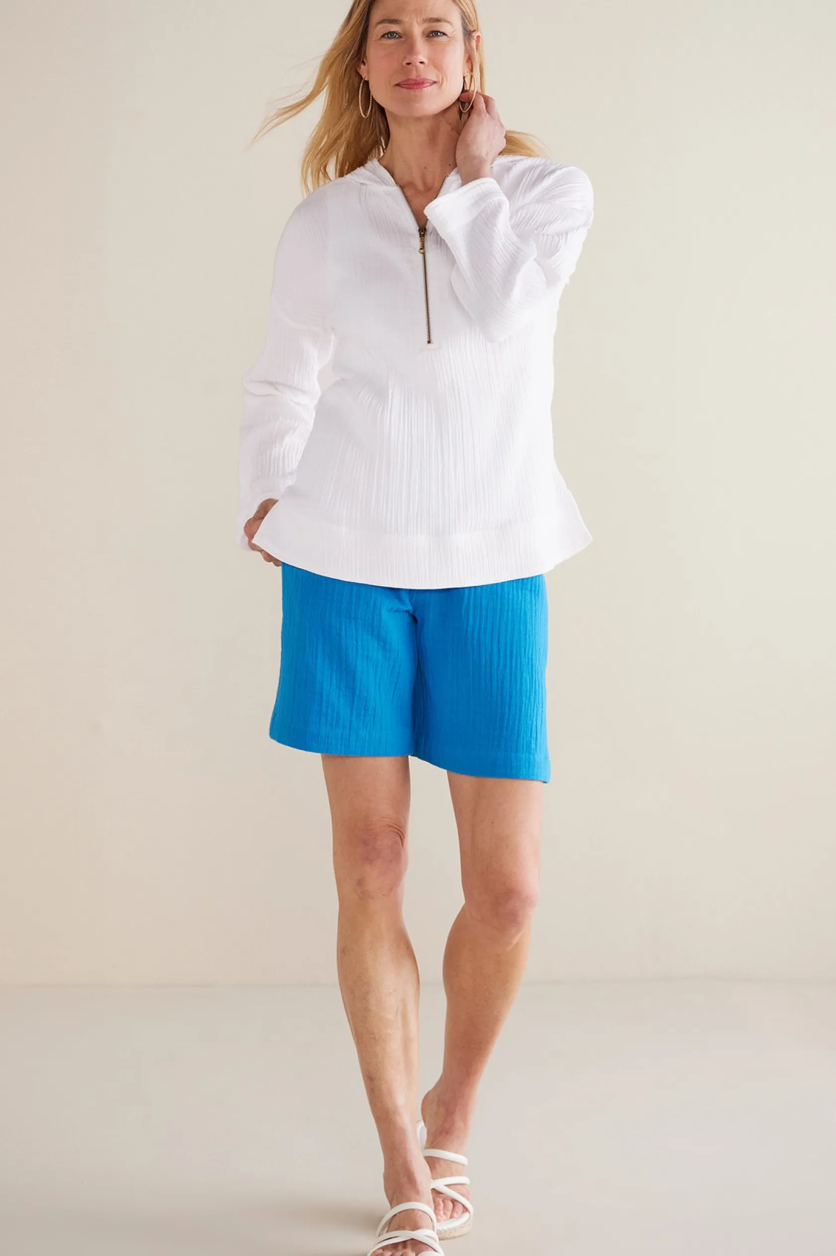Soft Surroundings Petites Kemia Gauze Hoodie
