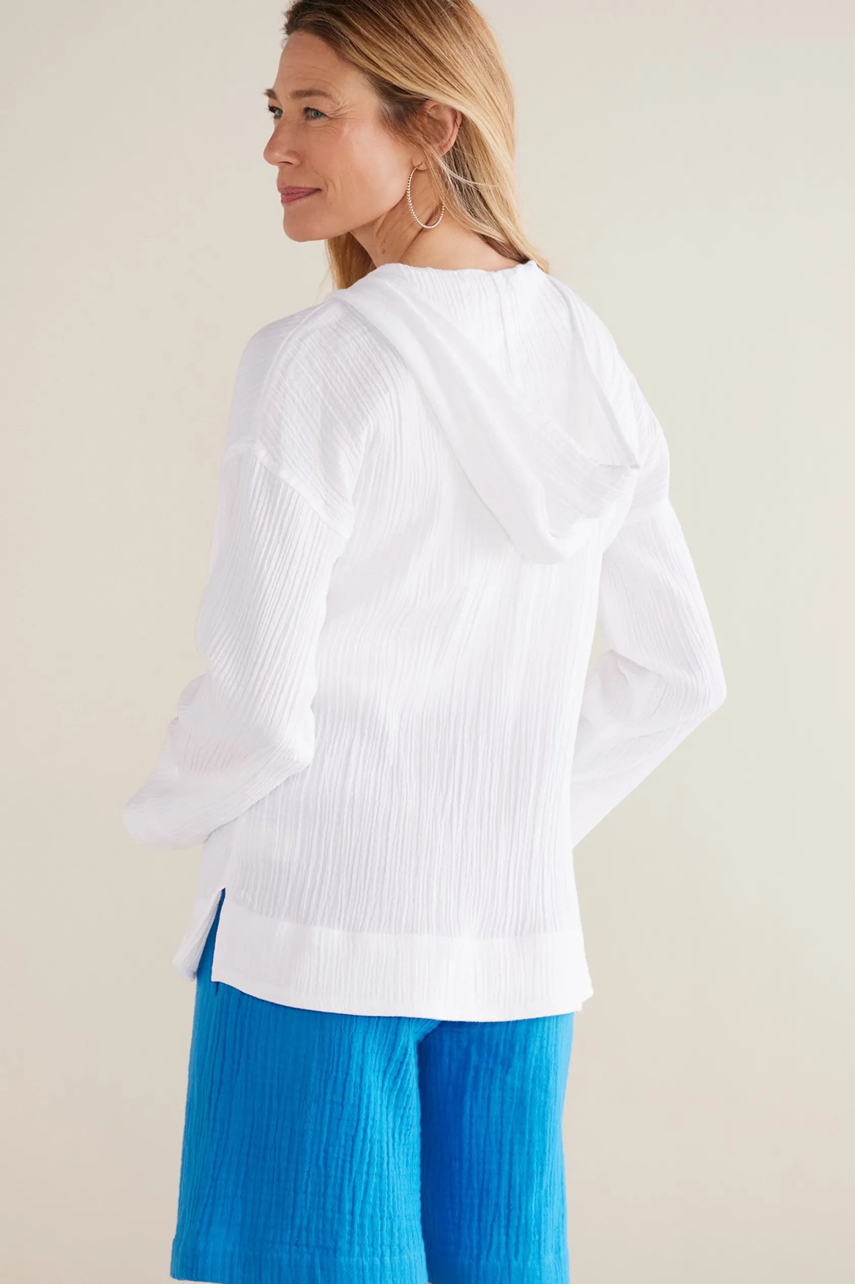 Soft Surroundings Petites Kemia Gauze Hoodie