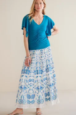 Soft Surroundings Petites Leya Ruched Top