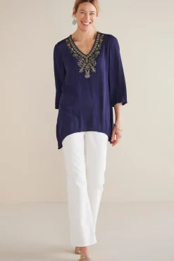 Soft Surroundings Petites Paulina Gauze Pullover