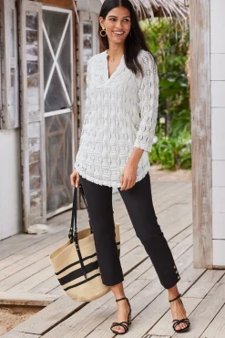 Soft Surroundings Petites Priya Knit Lace Tunic