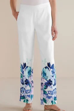 Soft Surroundings Petites Ronna Linen Blend Wide Leg Pants