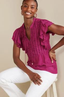 Soft Surroundings Petites Victoria Ruffle Tunic