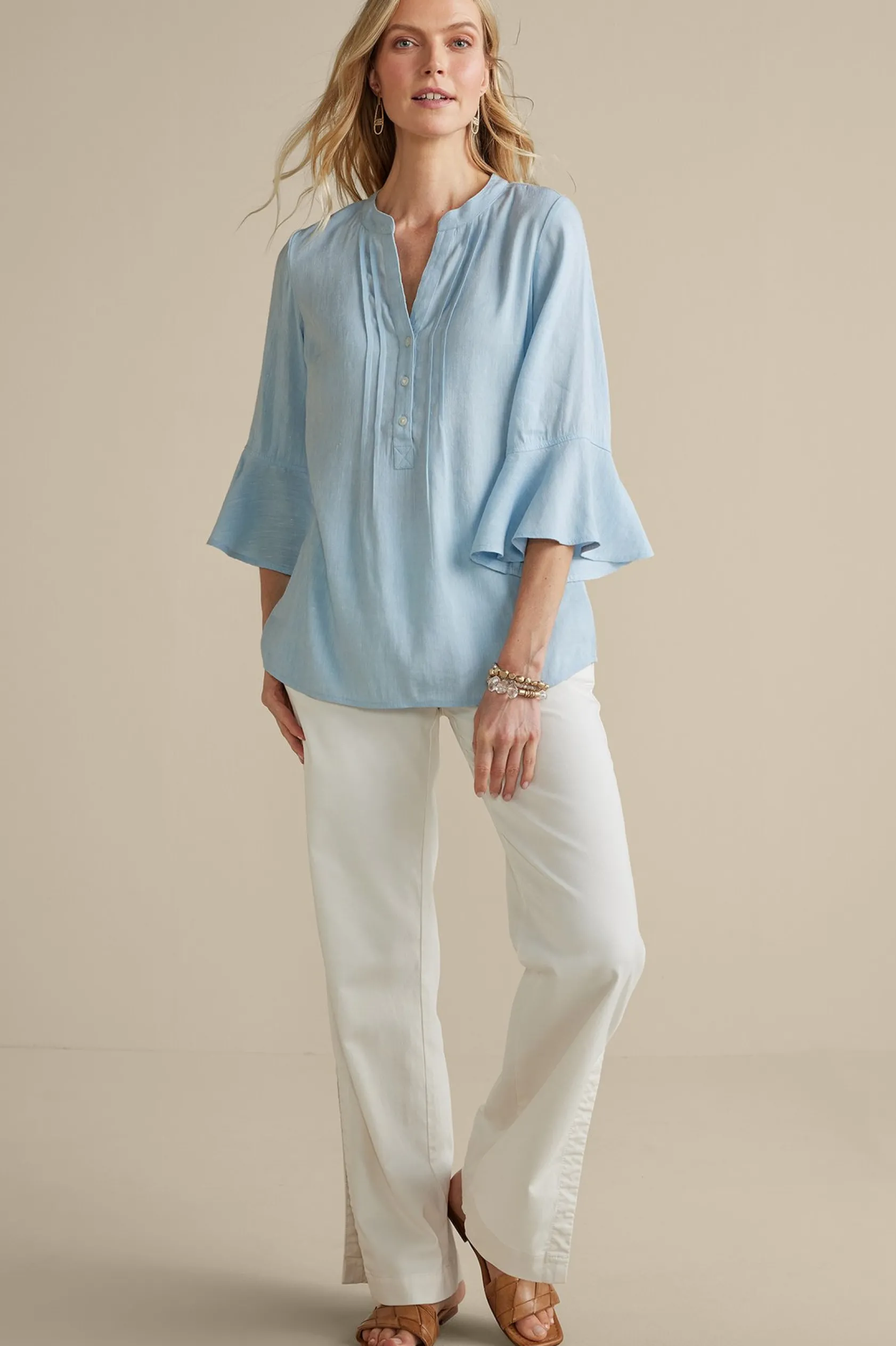 Soft Surroundings Raisa Linen Blend Top