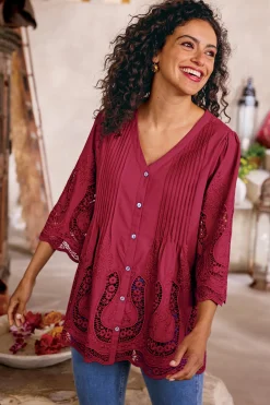 Soft Surroundings Trella Eyelet Top