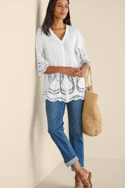 Soft Surroundings Trella Eyelet Top