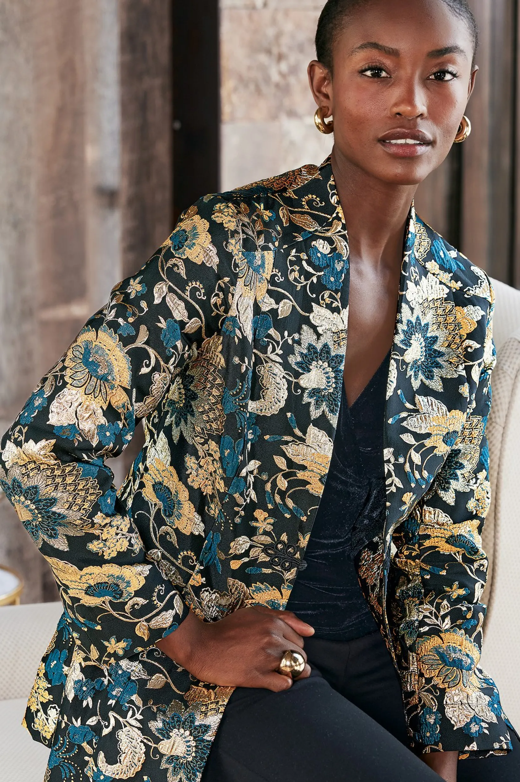 Soft Surroundings Viola Jacquard Jacket