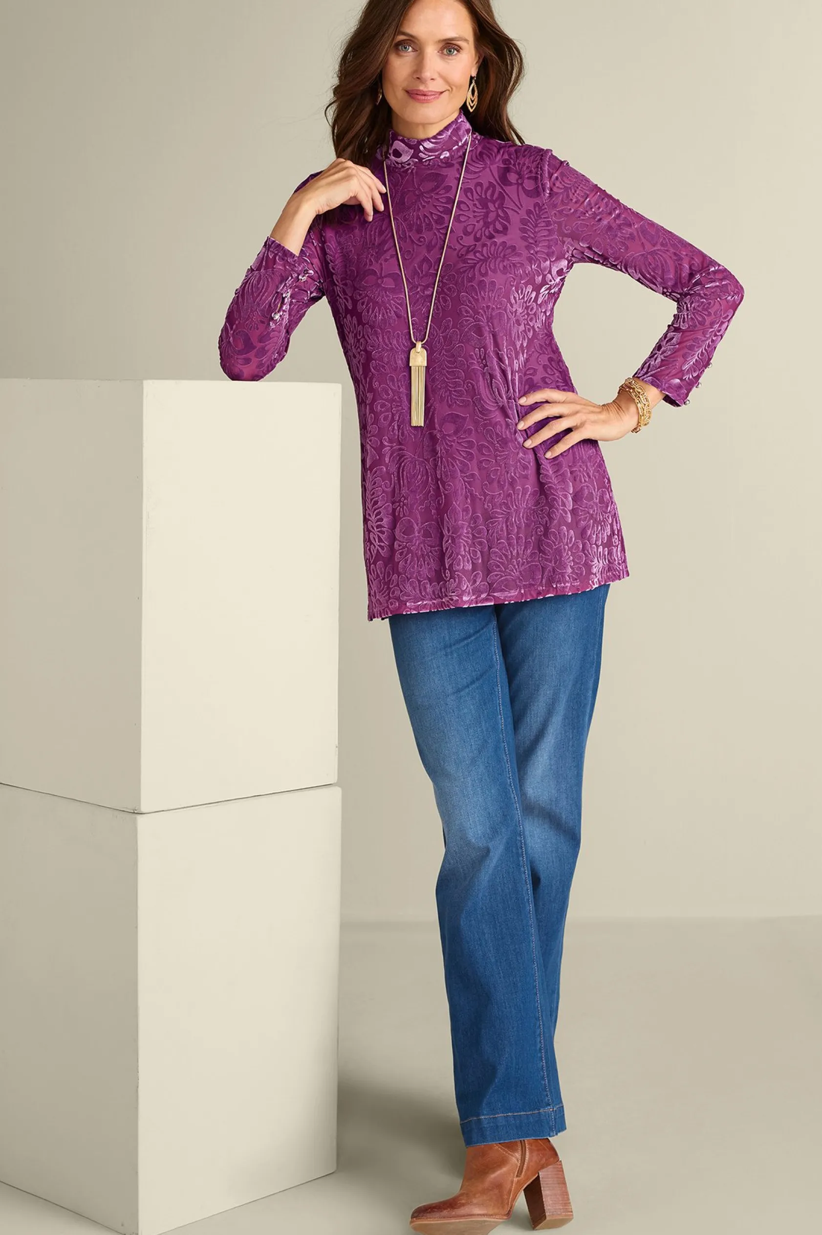 Soft Surroundings Walden Velvet Turtleneck