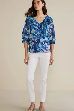 Soft Surroundings Xenia Ruffle Top