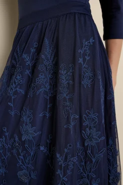 Soft Surroundings Zuri Embroidered Mesh Skirt